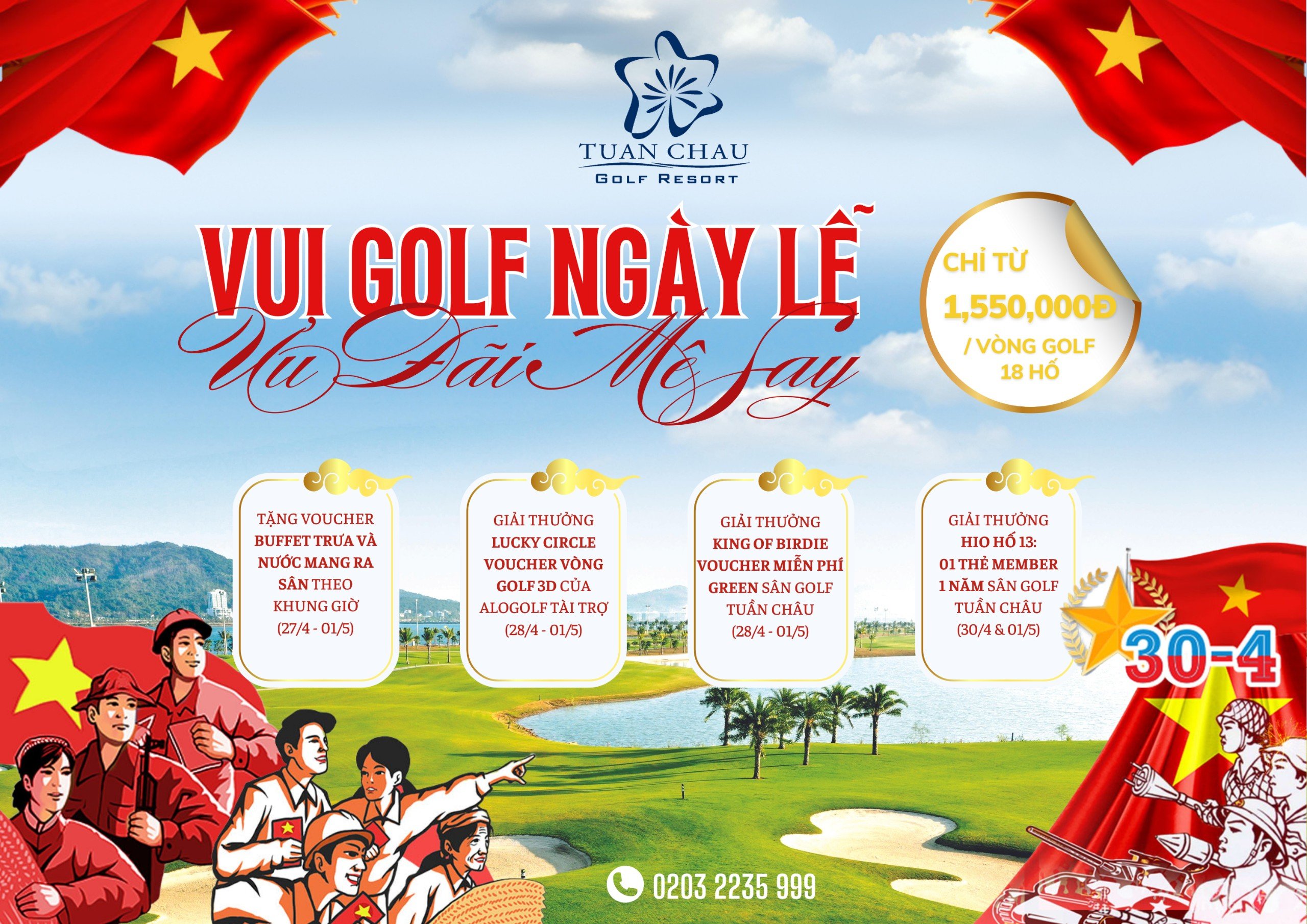 Vui golf ngày lễ - Ưu đãi mê say tại Sân golf Tuần Châu